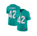 Youth Nike Miami Dolphins #42 Alterraun Verner Aqua Green Team Color Vapor Untouchable Limited Player NFL Jersey
