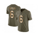 Youth Nike Miami Dolphins #6 Jay Cutler Limited Olive Gold 2017 Salute to Service NFL Jersey