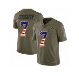 Youth Nike Miami Dolphins #7 Brandon Doughty Limited Olive USA Flag 2017 Salute to Service NFL Jersey