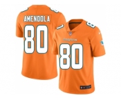 Youth Nike Miami Dolphins #80 Danny Amendola Orange Stitched NFL Limited Rush Jersey