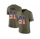 Youth Nike Miami Dolphins #91 Cameron Wake Limited Olive USA Flag 2017 Salute to Service NFL Jersey