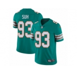 Youth Nike Miami Dolphins #93 Ndamukong Suh Vapor Untouchable Limited Aqua Green Alternate NFL Jersey
