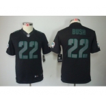 nike youth nfl jerseys miami dolphins #22 bush black[nike impact limited]