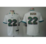 nike youth nfl jerseys miami dolphins #22 bush white[nike limited]