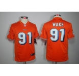 nike youth nfl jerseys miami dolphins #91 wake orange[nike limited]