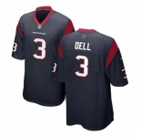 Men Houston Texans #3 Tank Dell Navy Stitched Game Football Jersey