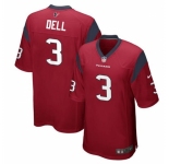 Men Houston Texans #3 Tank Dell Red Stitched Game Football Jersey