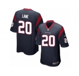 Men Nike Houston Texans #20 Jeremy Lane Game Navy Blue Team Color NFL Jersey