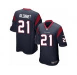 Men Nike Houston Texans #21 Marcus Gilchrist Game Navy Blue Team Color NFL Jersey