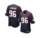 Men Nike Houston Texans #96 Kendall Langford Game Navy Blue Team Color NFL Jersey