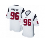 Men Nike Houston Texans #96 Kendall Langford Game White NFL Jersey