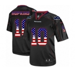 Men's Nike Houston Texans #10 DeAndre Hopkins Elite Black USA Flag Fashion NFL Jersey
