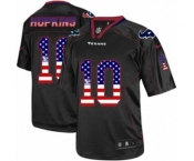 Men's Nike Houston Texans #10 DeAndre Hopkins Elite Black USA Flag Fashion NFL Jersey