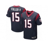 Men's Nike Houston Texans #15 Will Fuller V Elite Navy Blue Team Color NFL Jersey