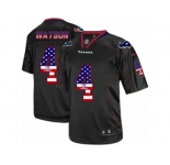 Men's Nike Houston Texans #4 Deshaun Watson Elite Black USA Flag Fashion NFL Jersey