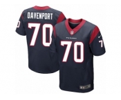 Men's Nike Houston Texans #70 Julien Davenport Elite Navy Blue Team Color NFL Jersey