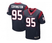 Men's Nike Houston Texans #95 Christian Covington Elite Navy Blue Team Color NFL Jersey