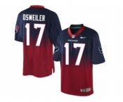 Nike Houston Texans #17 Brock Osweiler Navy Blue Red Men's Stitched NFL Elite Fadeaway Fashion Jersey