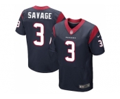Nike Houston Texans #3 Tom Savage Navy Blue Team Color Men's Stitched NFL Elite Jersey