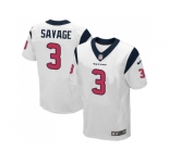 Nike Houston Texans #3 Tom Savage White Men's Stitched NFL Elite Jersey