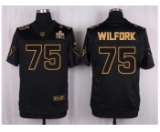 Nike Houston Texans #75 Vince Wilfork Black Pro Line Gold Collection Jersey[Elite]
