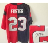 nike nfl jerseys houston texans #23 foster blue-red[Elite split signature]