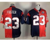 nike nfl jerseys houston texans #23 foster red-blue[Elite split 50th Patch]