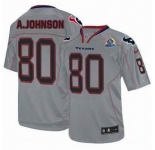 nike nfl jerseys houston texans  #80 a.johnson grey[Elite lights out 50th Patch]