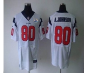 nike nfl jerseys houston texans #80 a.johnson white[Elite 50th Patch]