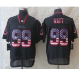 nike nfl jerseys houston texans #99 watt black[Elite USA flag fashion]