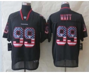 nike nfl jerseys houston texans #99 watt black[Elite USA flag fashion]