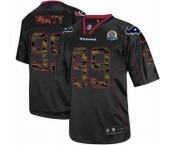 nike nfl jerseys houston texans #99 watt black[camo fashion Elite 50th Patch]