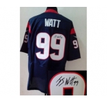 nike nfl jerseys houston texans #99 watt blue[Elite signature]