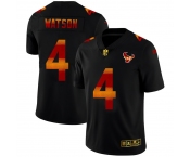 Houston Texans #4 Deshaun Watson Men's Black Nike Red Orange Stripe Vapor Limited NFL Jersey