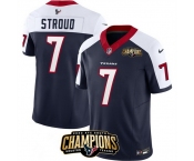 Men Houston Texans #26 Devin Singletary White 2023 F U S E AFC South Champions Patch Vapor Untouchable Limited Stitched Football Jersey