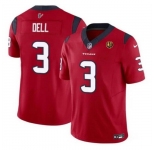 Men Houston Texans #3 Tank Dell Red 2023 F U S E With John Madden Patch Vapor Limited Stitched Football Jersey