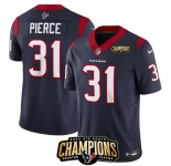 Men Houston Texans #31 Dameon Pierce Navy 2023 F U S E AFC South Champions Patch Vapor Untouchable Limited Stitched Football Jersey