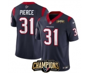 Men Houston Texans #31 Dameon Pierce Navy 2023 F U S E AFC South Champions Patch Vapor Untouchable Limited Stitched Football Jersey