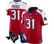 Men Houston Texans #31 Dameon Pierce Red White 2023 F U S E With Hand Sign Throwing Up The H Patch Vapor Untouchable Limited Stitched Football Jersey
