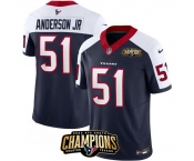 Men Houston Texans #51 Will Anderson Jr Navy White 2023 F U S E AFC South Champions Patch Limited Stitched Football Jersey