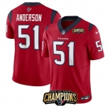 Men Houston Texans #51 Will Anderson Jr Red 2023 F U S E AFC South Champions Patch Vapor Untouchable Limited Stitched Football Jersey