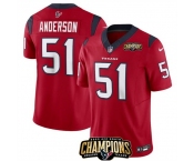 Men Houston Texans #51 Will Anderson Jr Red 2023 F U S E AFC South Champions Patch Vapor Untouchable Limited Stitched Football Jersey