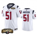 Men Houston Texans #51 Will Anderson Jr White 2023 F U S E AFC South Champions Patch Vapor Untouchable Limited Stitched Football Jersey