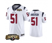 Men Houston Texans #51 Will Anderson Jr White 2023 F U S E AFC South Champions Patch Vapor Untouchable Limited Stitched Football Jersey