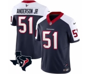 Men Houston Texans #51 Will Anderson Jr White Navy 2023 F U S E Vapor Untouchable Limited Stitched Football Jersey