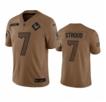 Men Houston Texans #7 C J Stroud 2023 Brown Salute To Service Limited Stitched Jersey