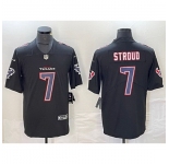 Men Houston Texans #7 C J Stroud Black Fashion With Patch Vapor Untouchable Limited Stitched Football Jersey