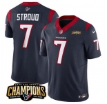 Men Houston Texans #7 C J Stroud Navy 2023 F U S E AFC South Champions Patch Vapor Untouchable Limited Stitched Football Jersey