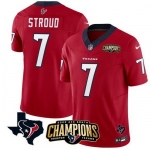 Men Houston Texans #7 C J Stroud Red 2023 F U S E AFC South Champions Patch And Team Logo Patch Vapor Untouchable Limited Stitched Football Jersey