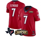 Men Houston Texans #7 C J Stroud Red 2023 F U S E AFC South Champions Patch And Team Logo Patch Vapor Untouchable Limited Stitched Football Jersey